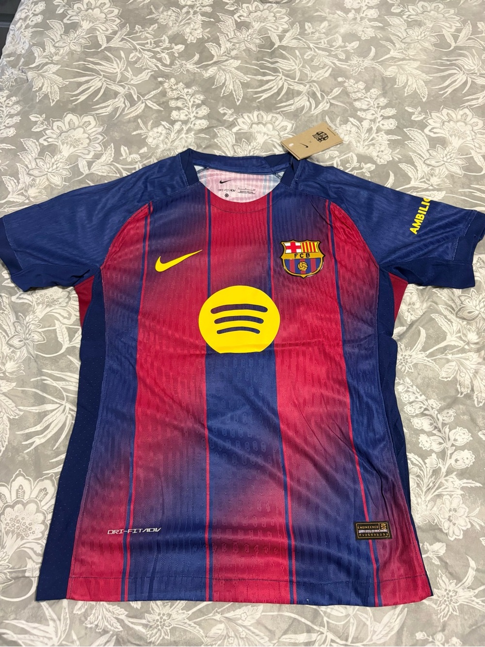 Nike Kids Barcelona Blue & Red Soccer Jersey with Yellow Accents